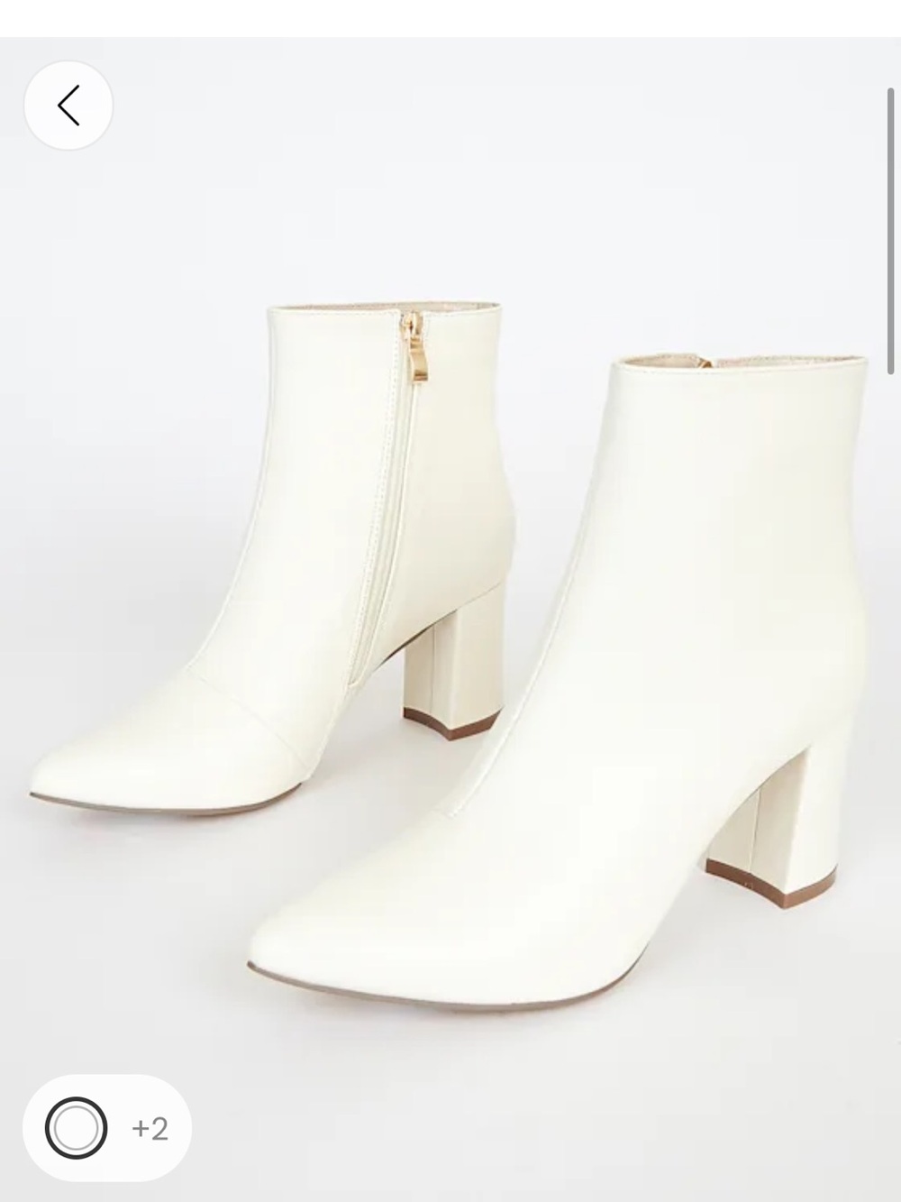 Lulu's Pointed Toe Block Heel Ankle Booties off white size 5.5